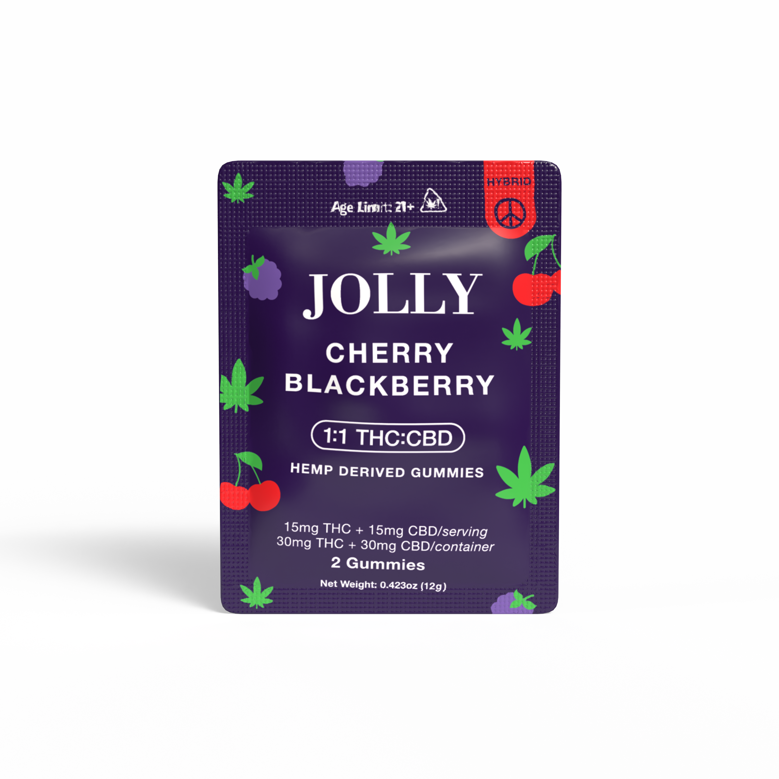 CHERRY BLACKBERRY 2 COUNT GUMMIES 1:1 THC:CBD