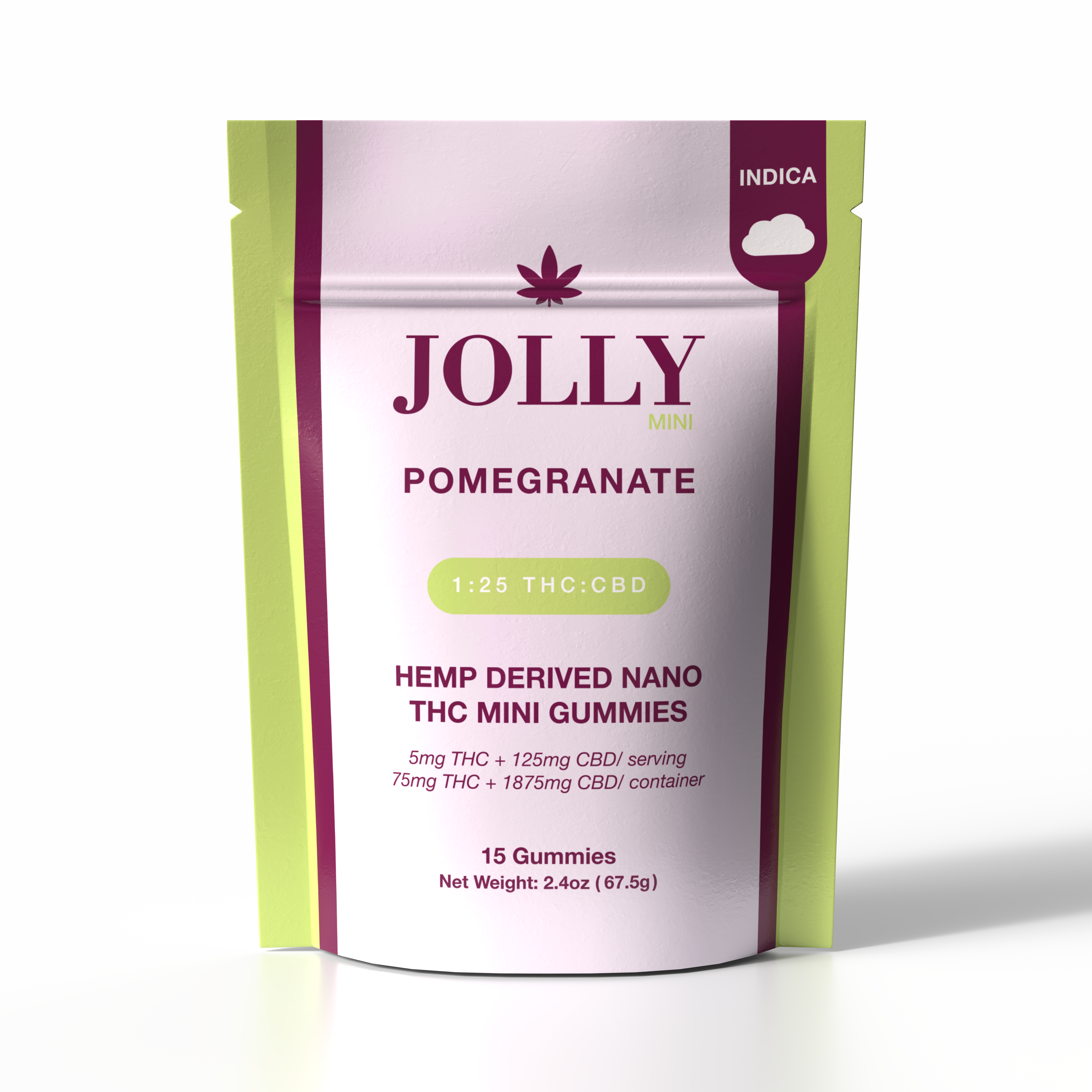 JOLLY 1:25 THC:CBD Pomegranate Hybrid Gummies