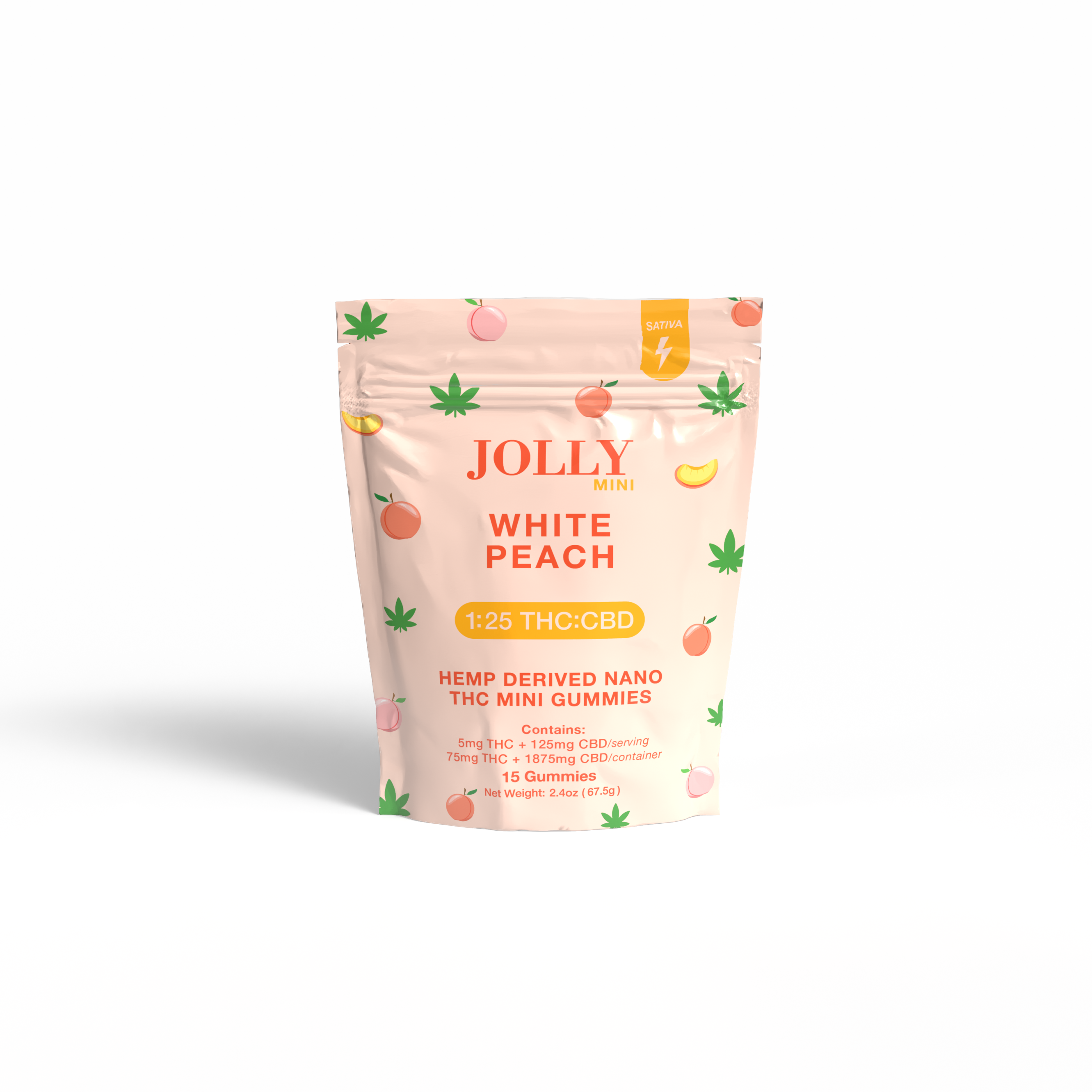 WHITE PEACH GUMMIES 1:25 SATIVA