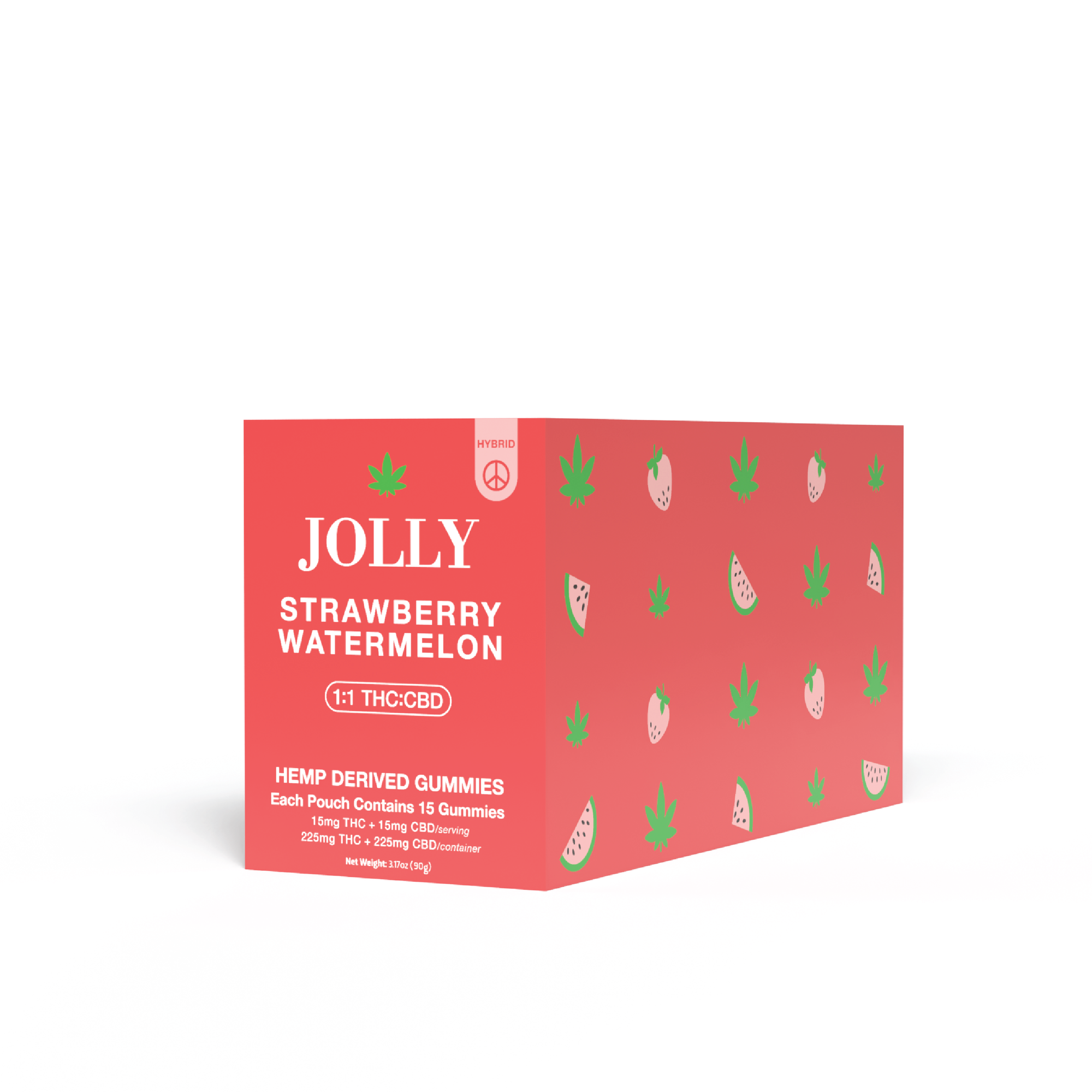STRAWBERRY WATERMELON DISPLAY OF 15 COUNT POUCHES - 150 GUMMIES