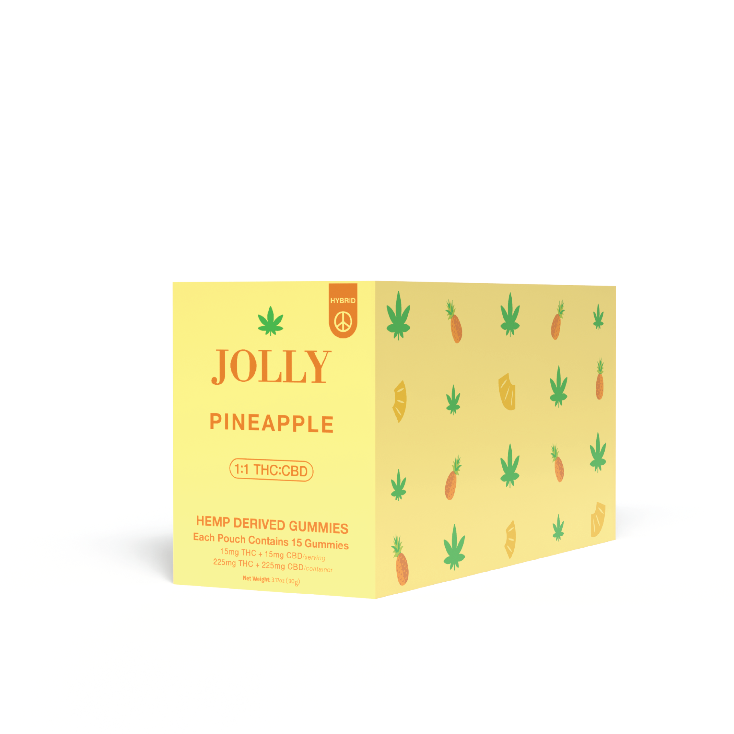 PINEAPPLE DISPLAY OF 15 COUNT POUCHES - 150 GUMMIES