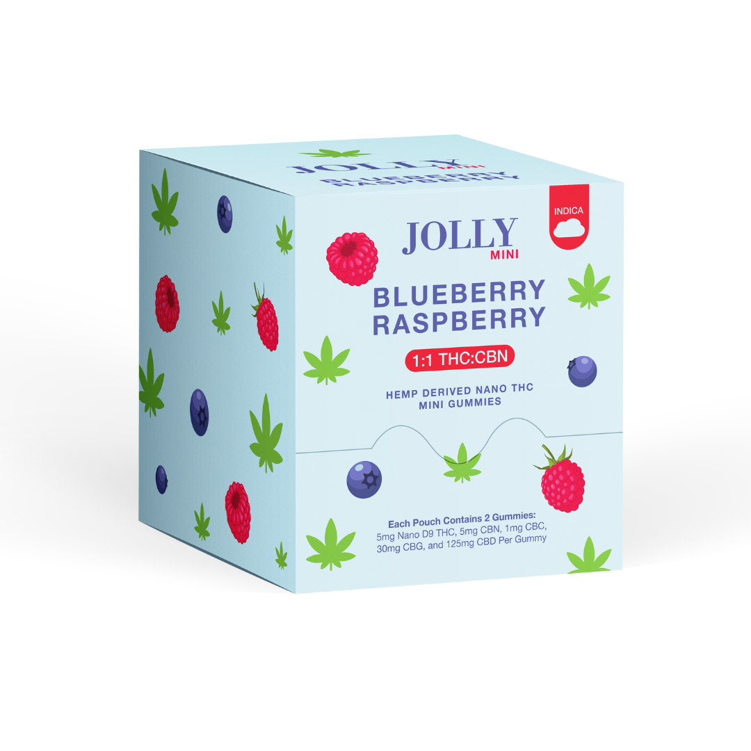 JOLLY Blueberry Raspberry 1:25 THC:CBD Gummies 30 Count Box of 2-Packs