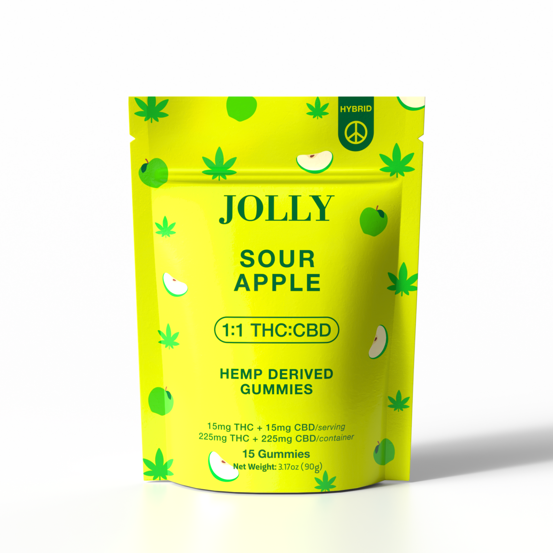 JOLLY 1:1 THC:CBD Sour Apple Gummies