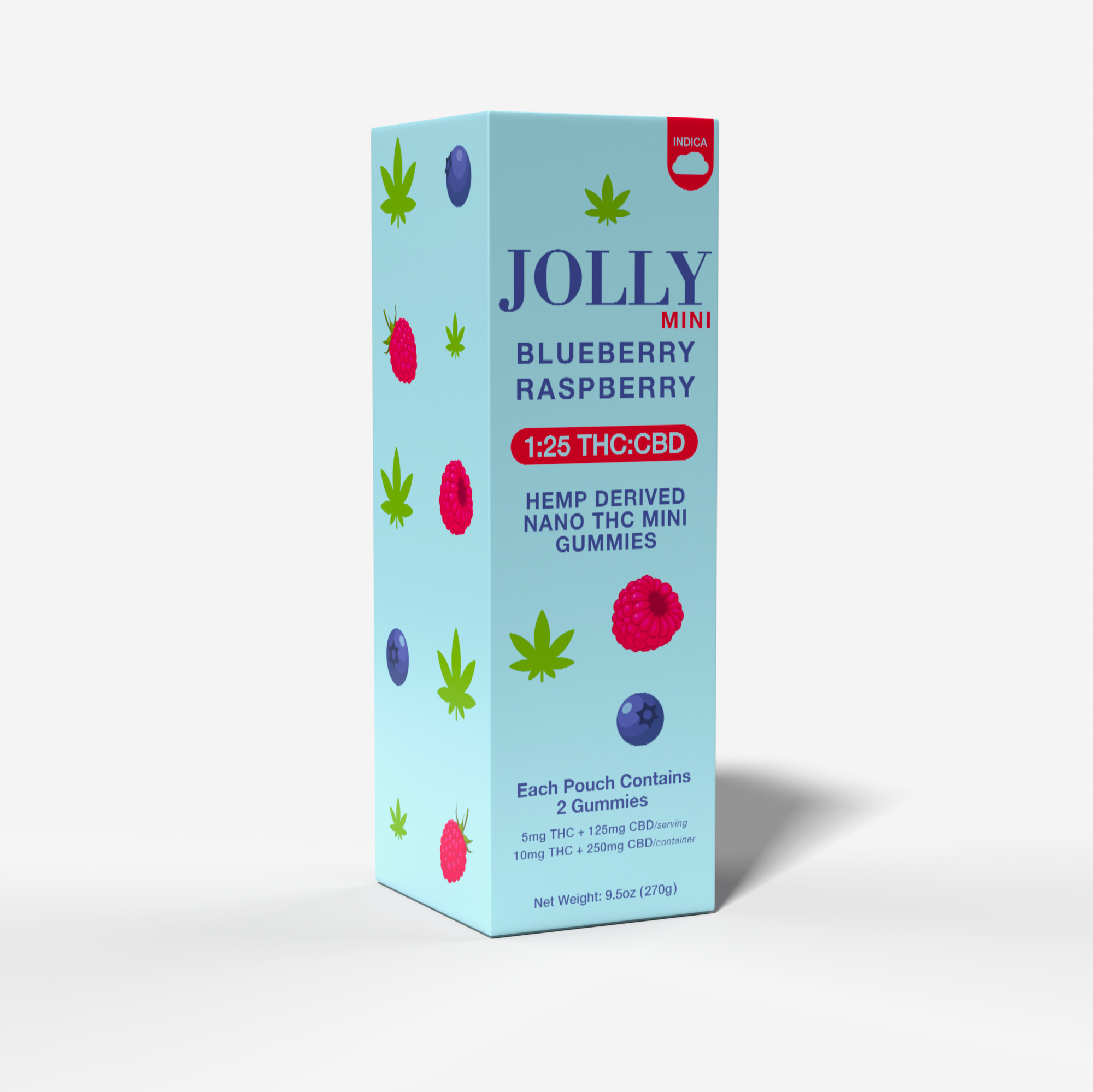 5 MG BLUEBERRY RASPBERRY GUMMIES - JOLLY