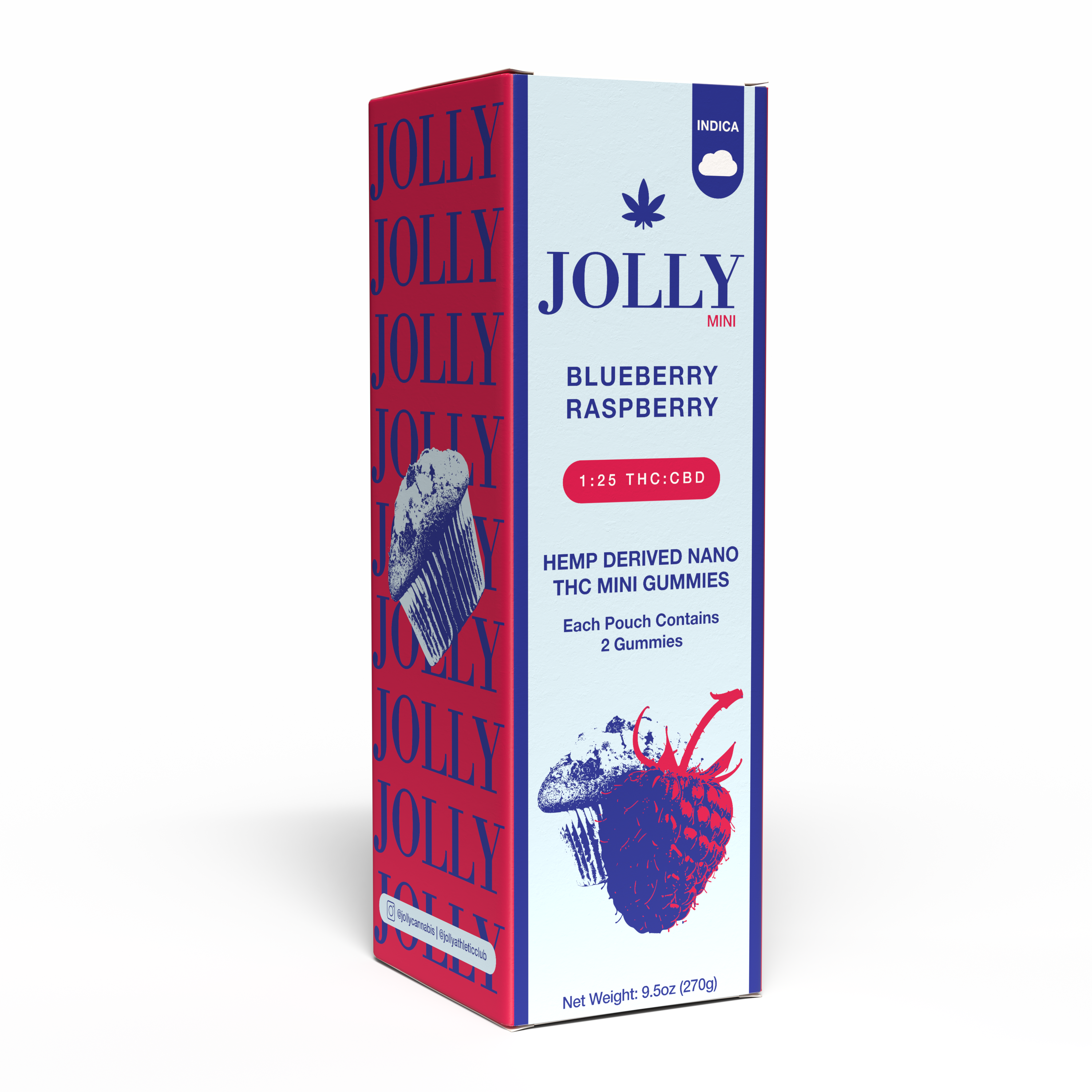 5 MG BLUEBERRY RASPBERRY GUMMIES - JOLLY