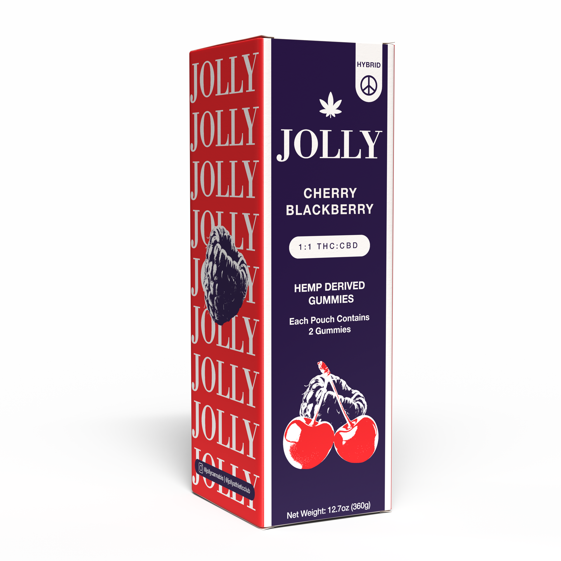 JOLLY 1:1 THC:CBD Cherry Blackberry Gummies