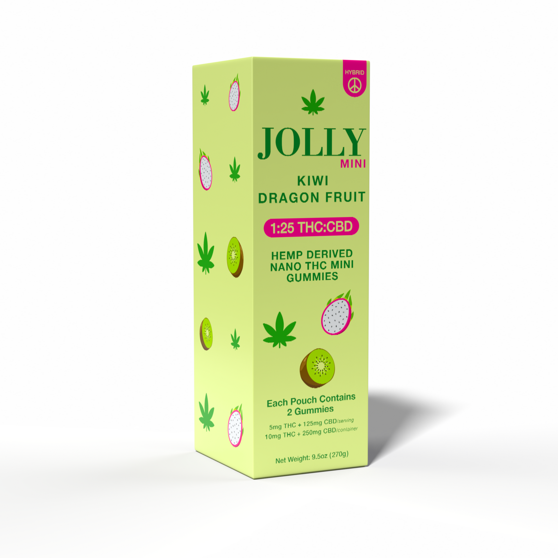 JOLLY 1:25 THC:CBD Kiwi Dragon Fruit Gummies