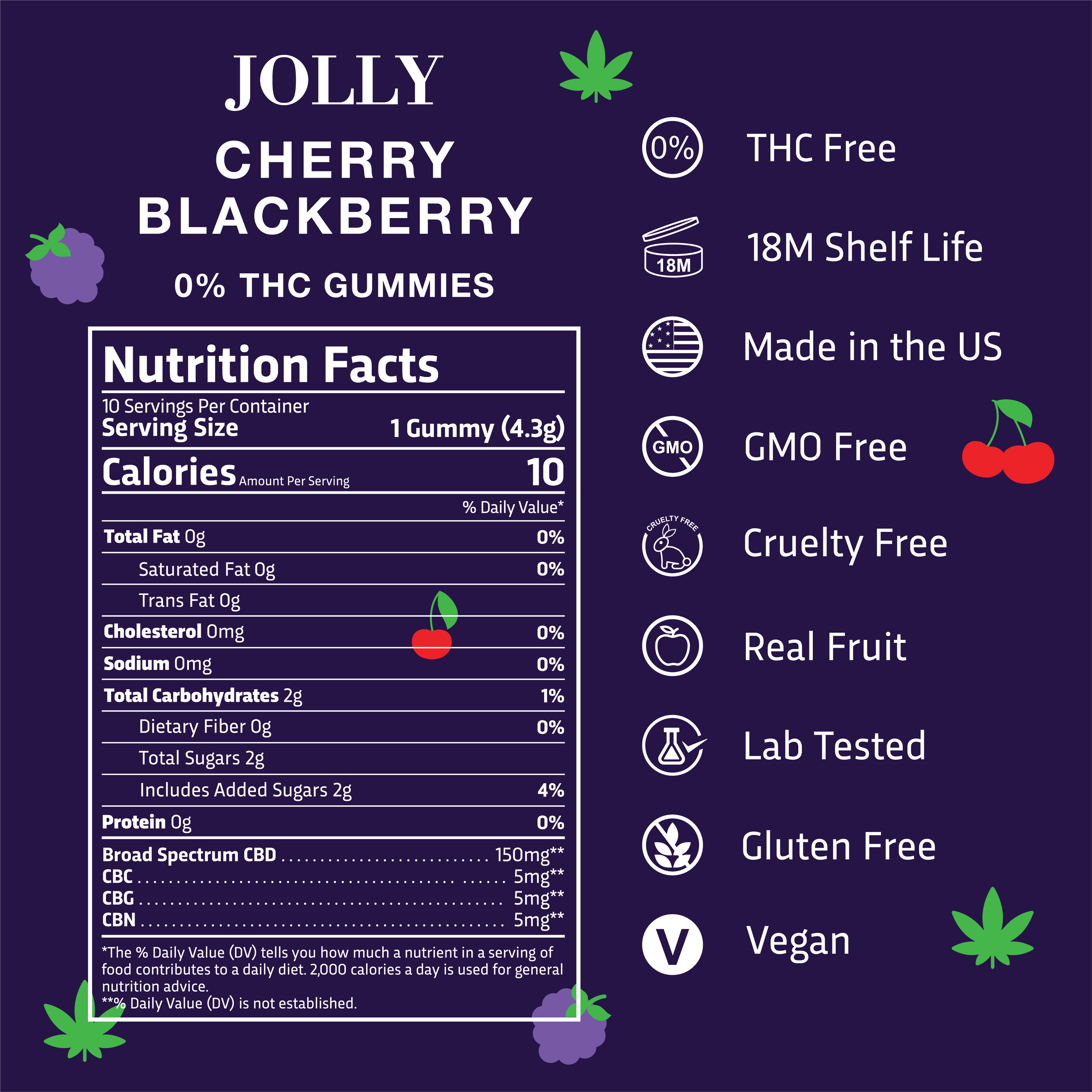 0% CHERRY BLACKBERRY GUMMIES.