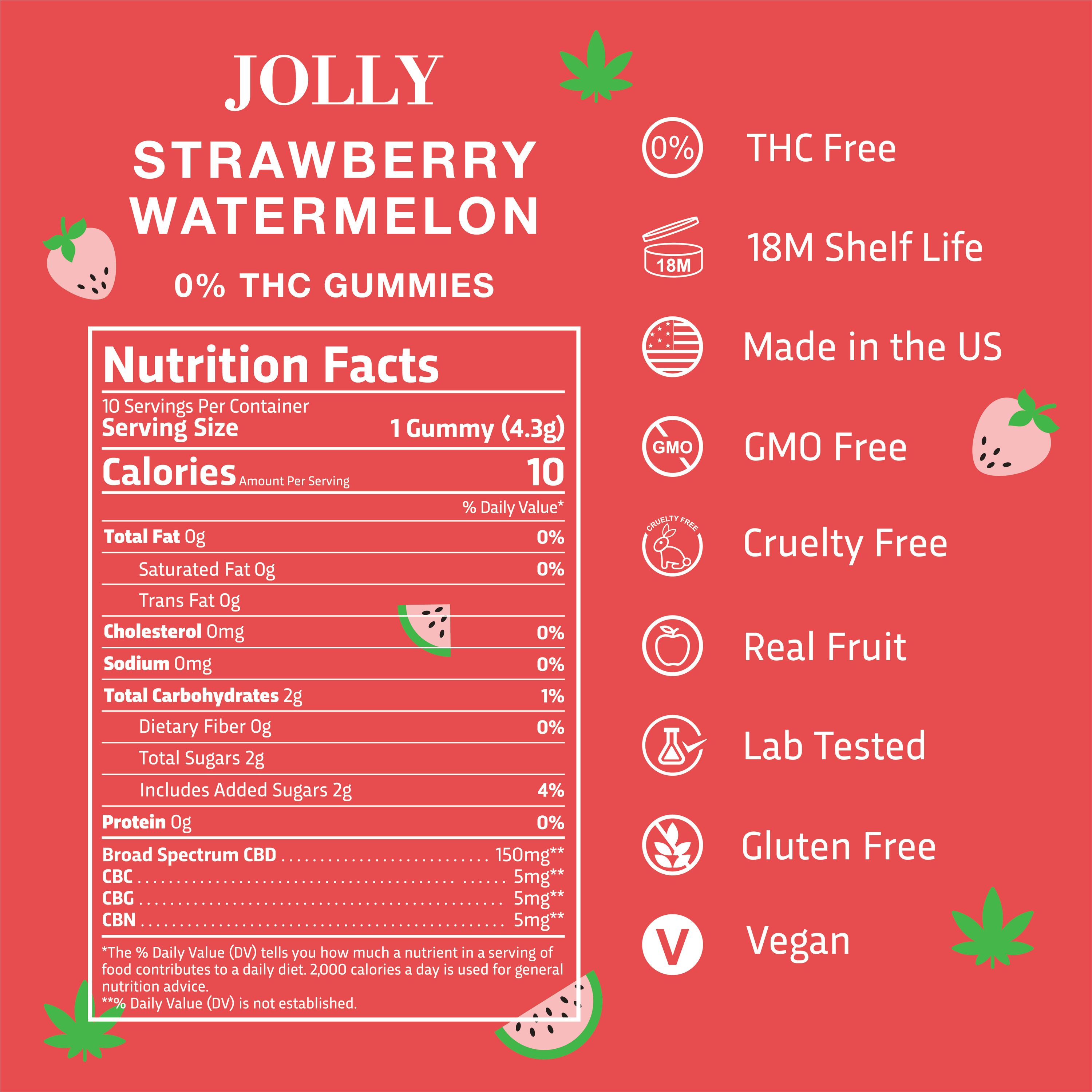 0% STRAWBERRY WATERMELON GUMMIES.