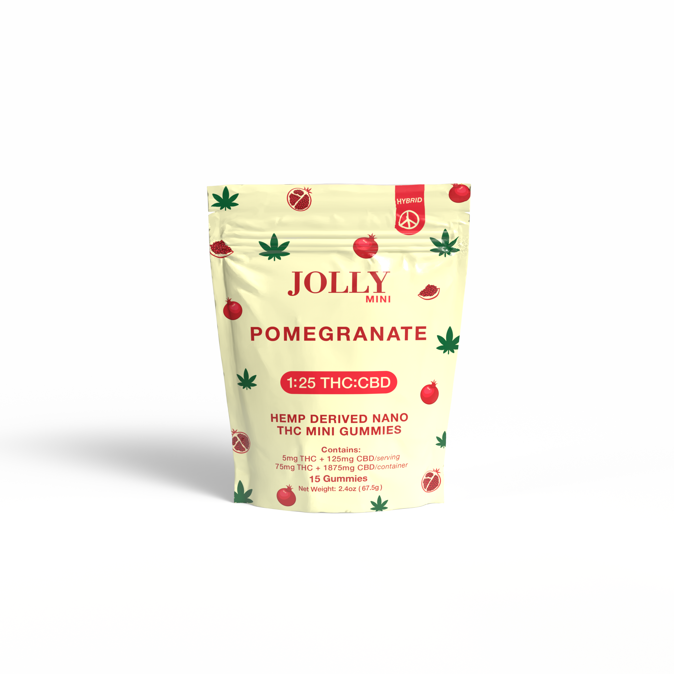 JOLLY 1:25 THC:CBD Pomegranate Hybrid Gummies JOLLY 1:25 THC:CBD Pomegranate Hybrid Gummies