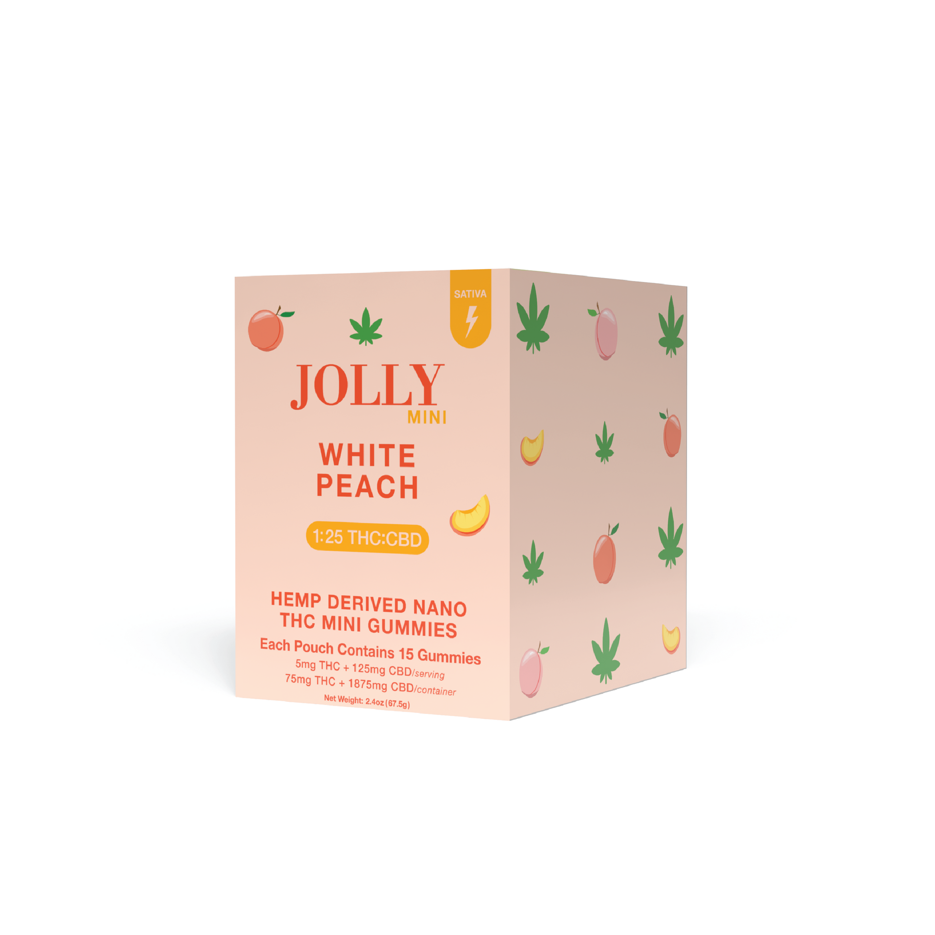 JOLLY 1:25 THC:CBD White Peach Gummies