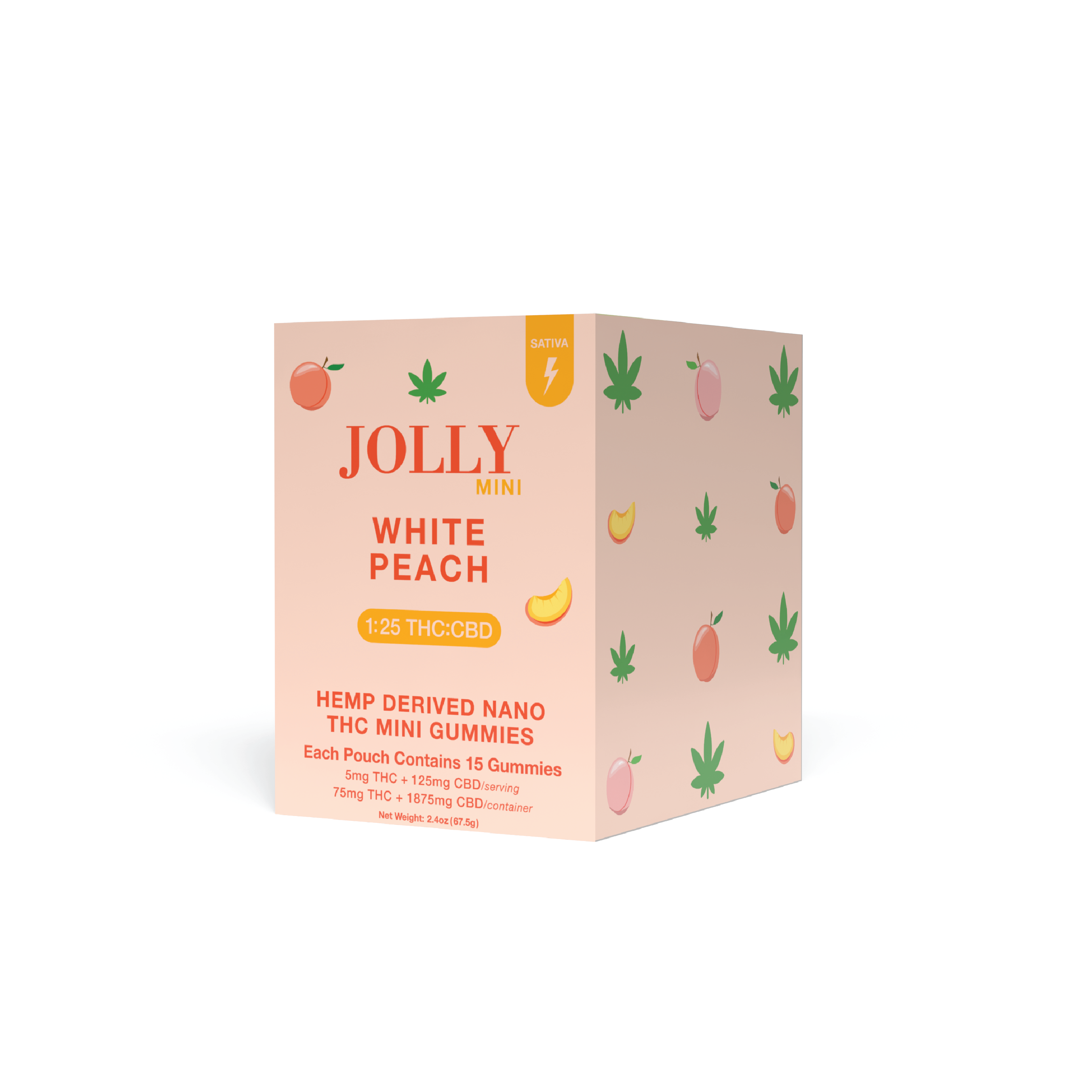 WHITE PEACH 15CT DISPLAY - 75 GUMMIES
