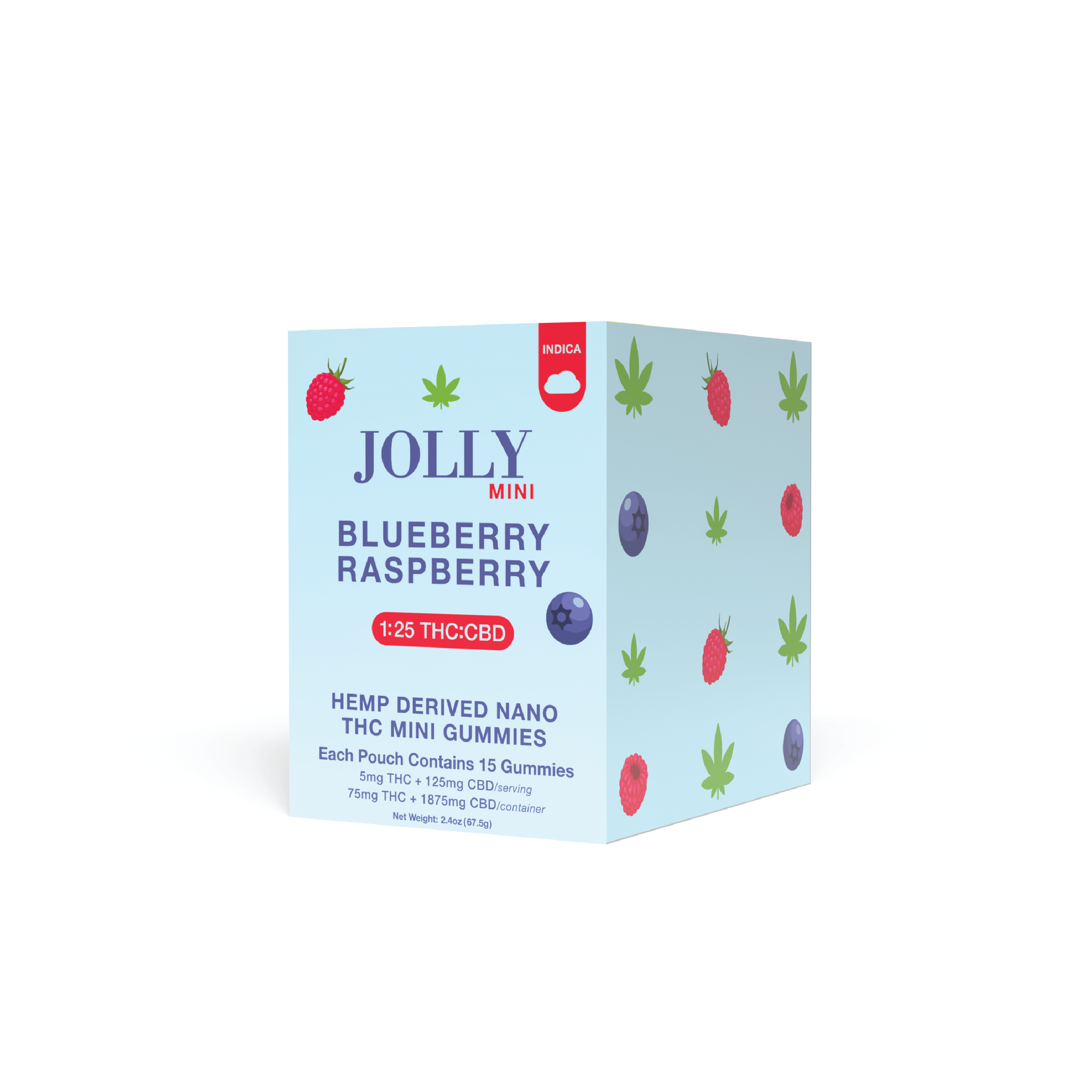 BLUEBERRY RASPBERRY DISPLAY OF 15CT - 75 GUMMIES