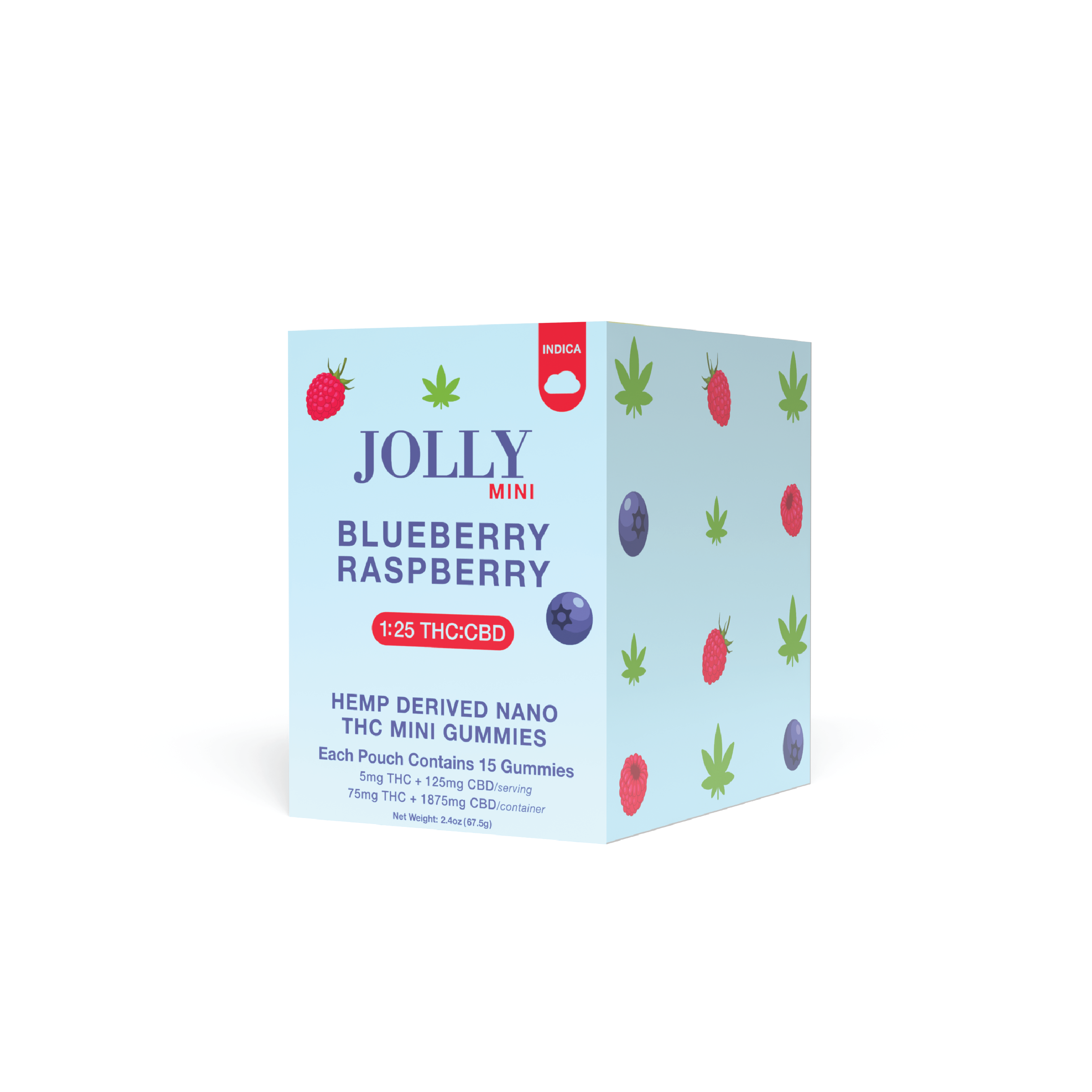 BLUEBERRY RASPBERRY DISPLAY OF 15CT - 75 GUMMIES