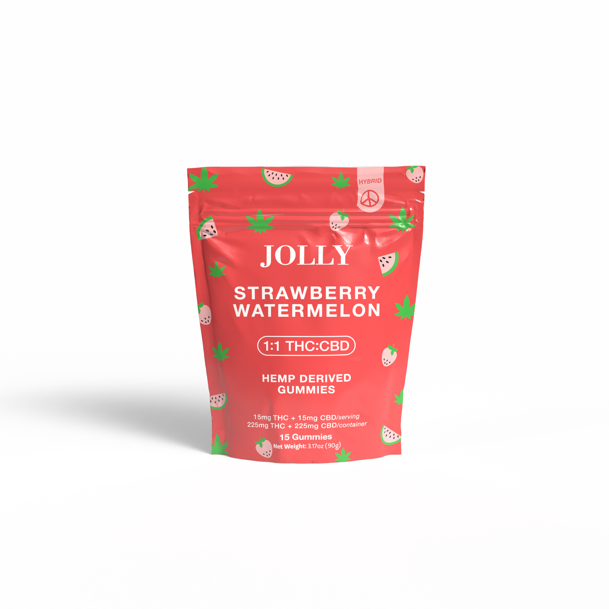 STRAWBERRY WATERMELON 1 TO 1 GUMMIES, 15 COUNT