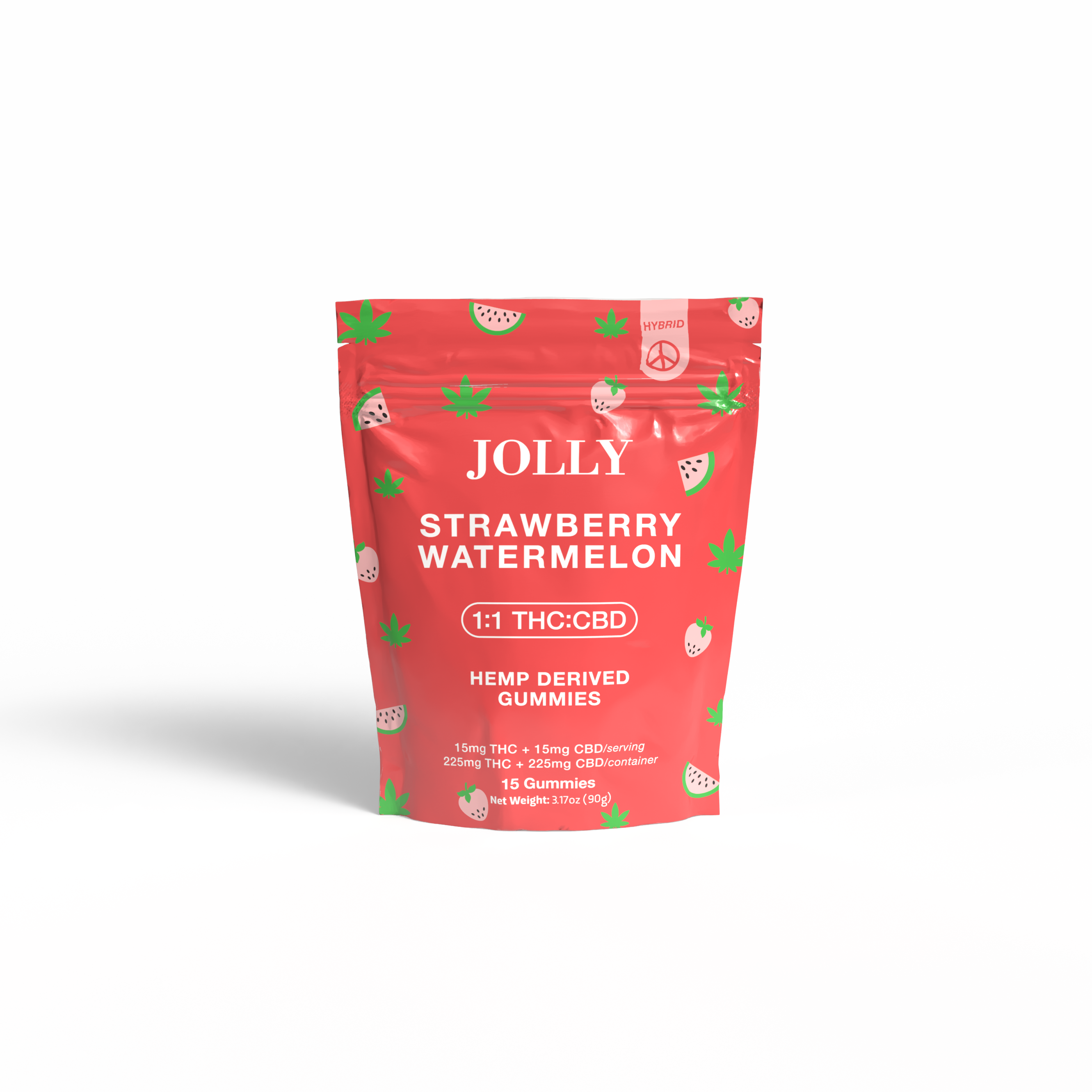 STRAWBERRY WATERMELON 1 TO 1 GUMMIES, 15 COUNT