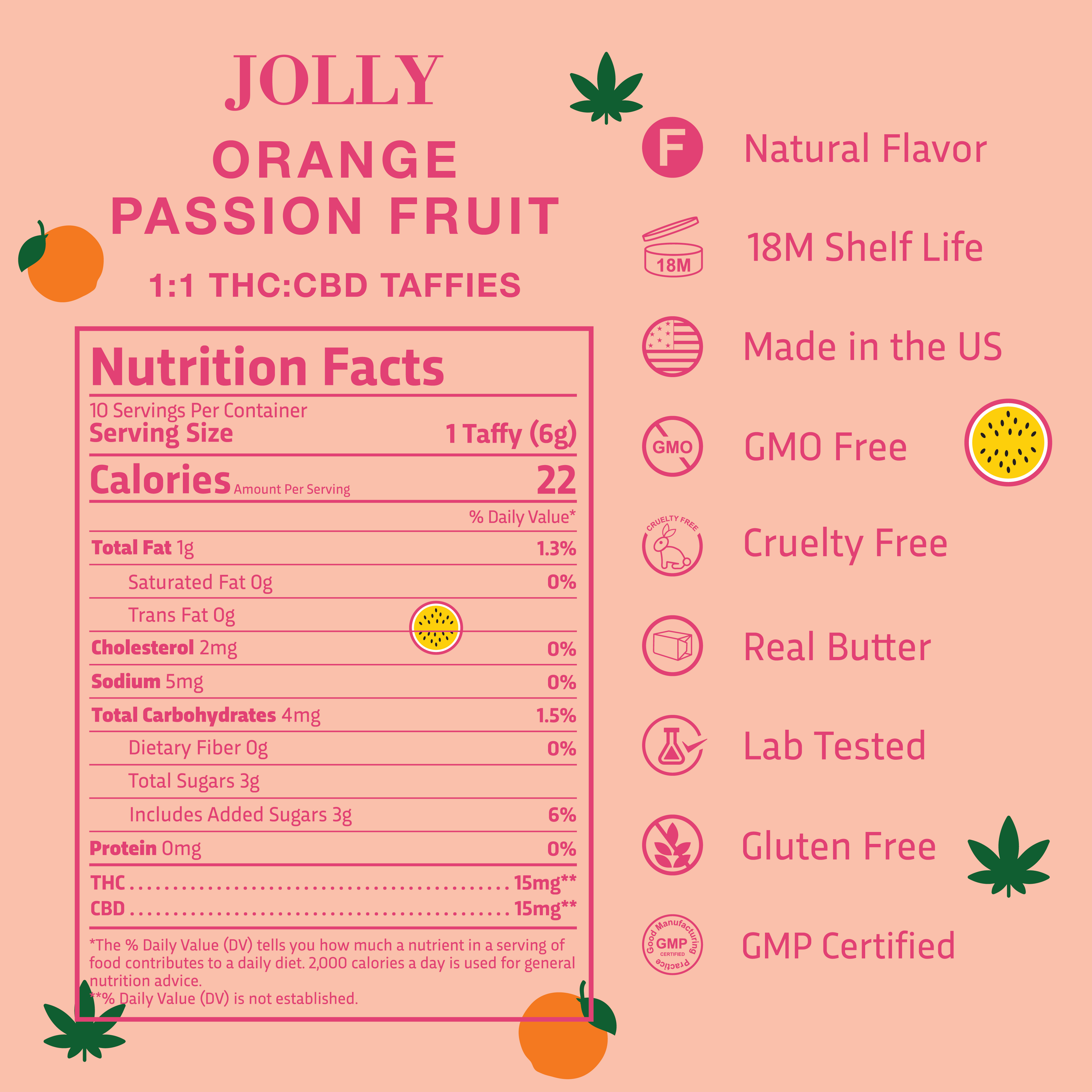 ORANGE PASSION FRUIT NUTRITION FACTS