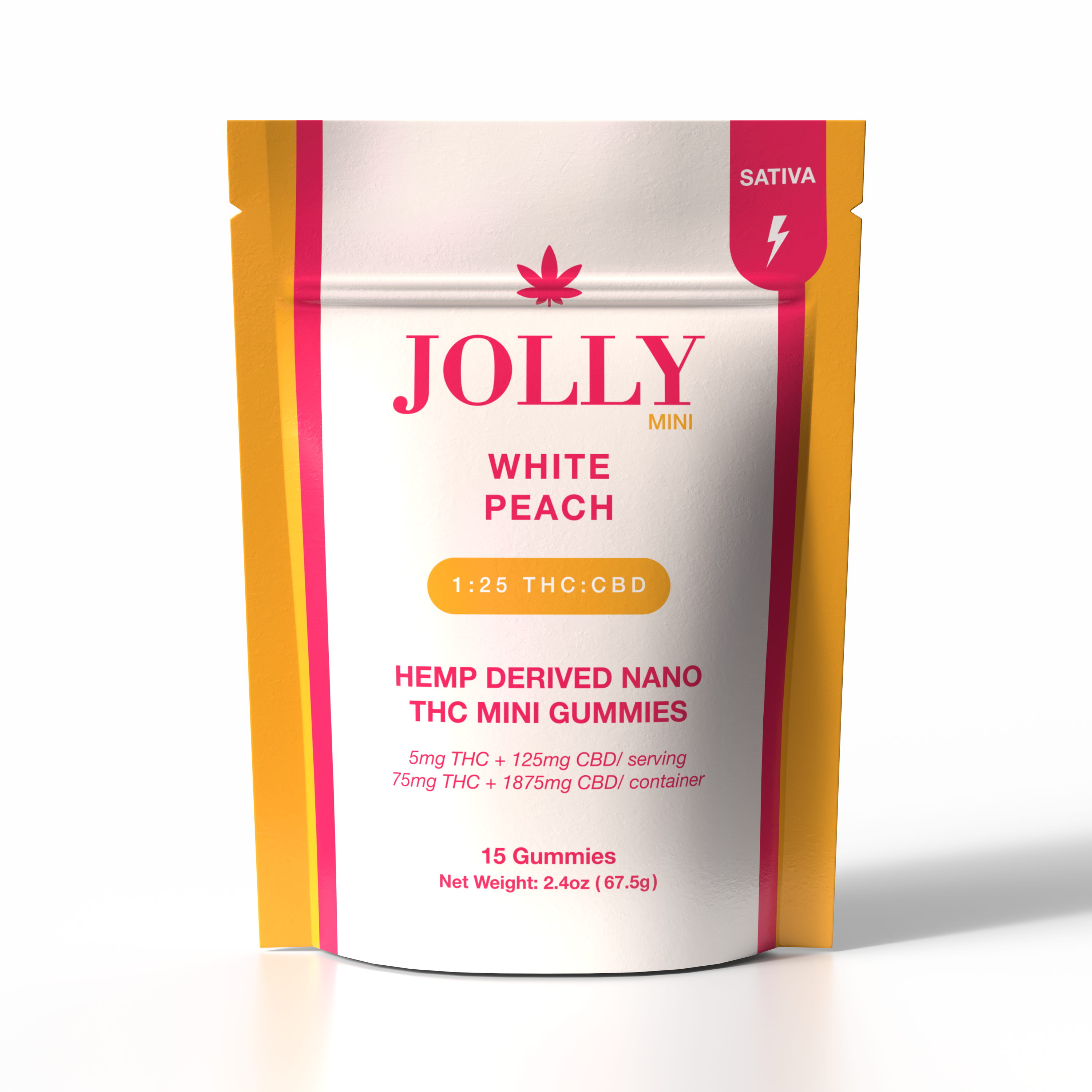 5 MG WHITE PEACH GUMMIES - JOLLY