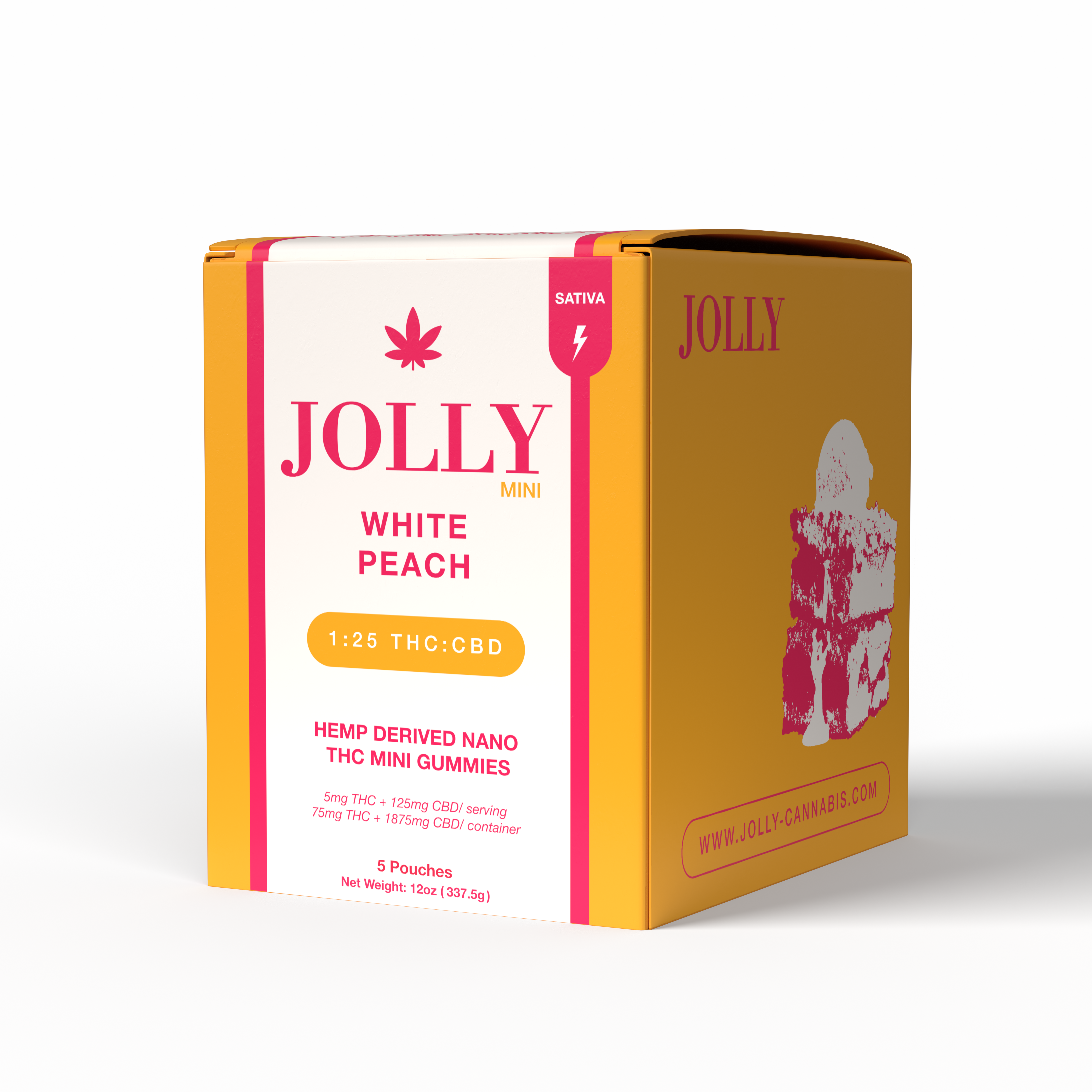 JOLLY 1:25 THC:CBD White Peach Gummies JOLLY 1:25 THC:CBD White Peach Gummies