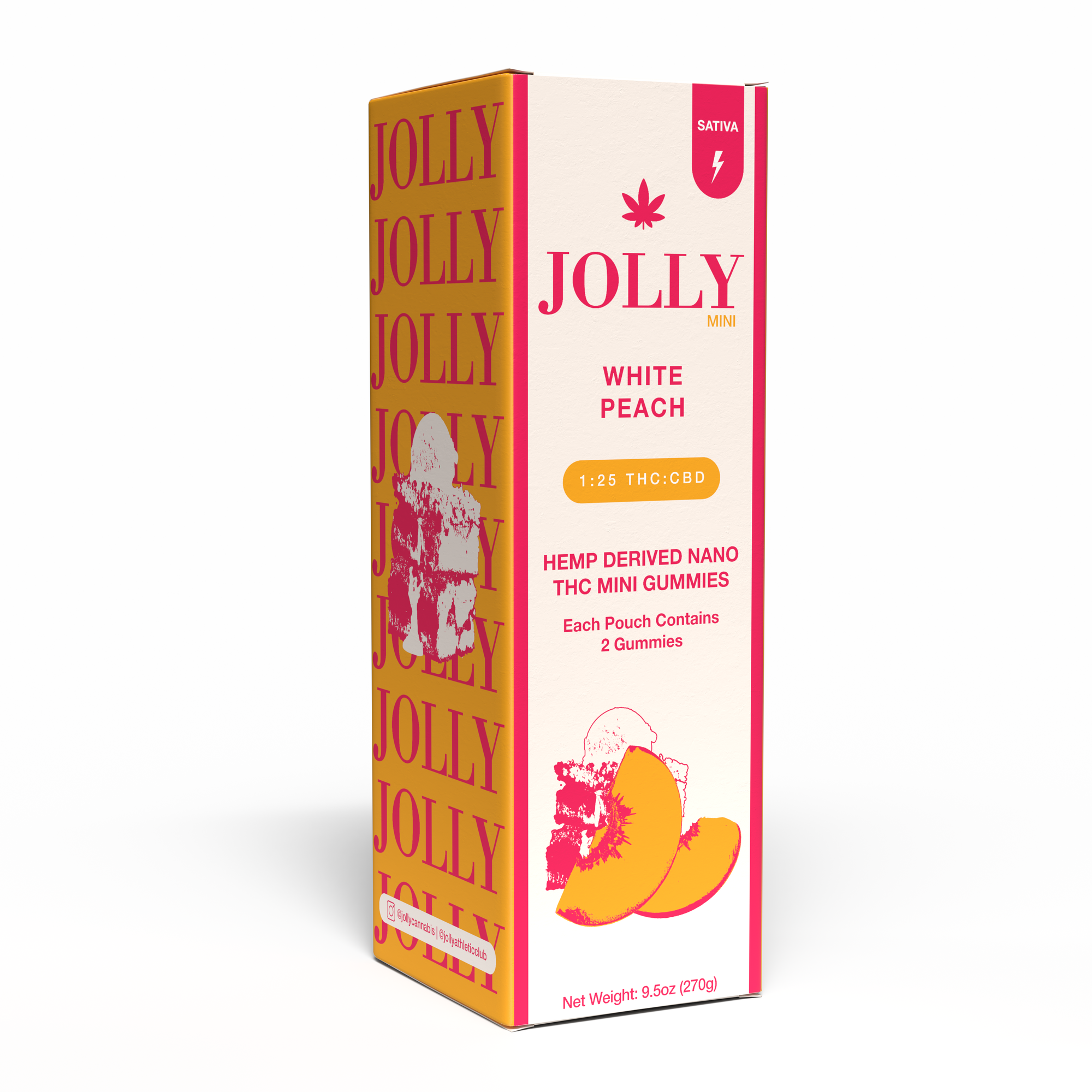 5 MG WHITE PEACH GUMMIES - JOLLY