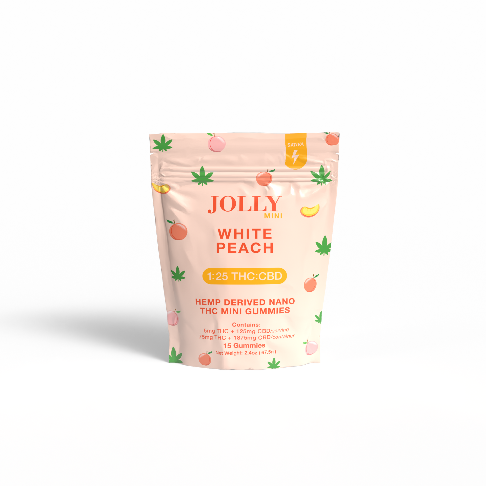 JOLLY 1:25 THC:CBD White Peach Gummies