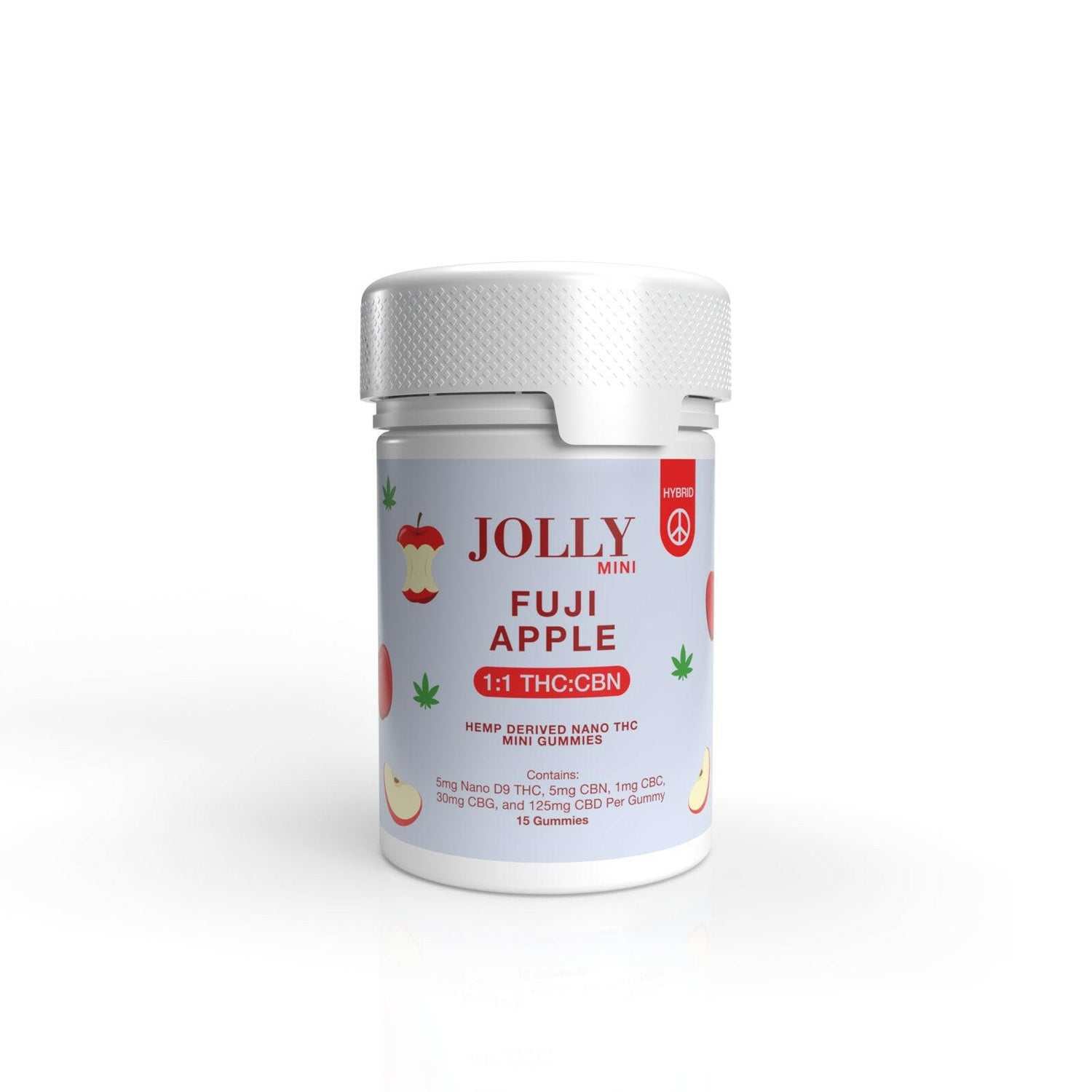 JOLLY Fuji Apple 1:25 THC:CBD Gummies 15 Count Jar