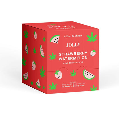 JOLLY Strawberry Watermelon 1:1 THC:CBD Gummies 30 Count Box of 2-Packs