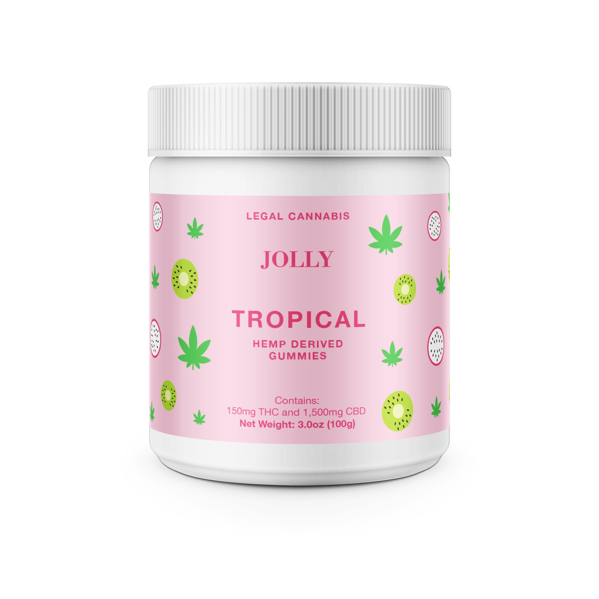 JOLLY Tropical CBD Focused Gummies 15 Count Jar